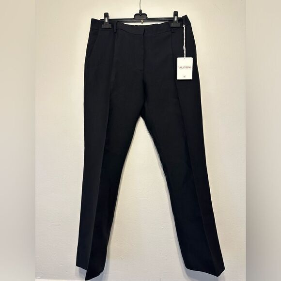 Valentino Garavani Crepe Couture Wool & Silk straight Leg Pants size US10/ EU 46 - Picture 4 of 15